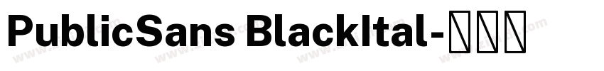 PublicSans BlackItal字体转换